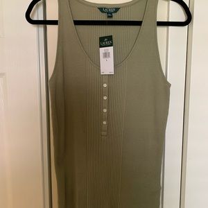 NWT - Ralph Lauren Ribbed Henley Tank Top - Size L